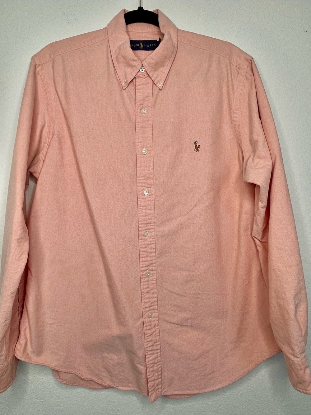 Polo Ralph Lauren Classic Fit Long Sleeve Peach Large Cotton Oxford Button Down